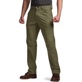 CQR Men's Vent Stretch Pants, Quick Dry Lightweight Casual Cargo Pants, Water Resistant Straight-Fit Utility Work Pants, Spectre Pants Soil Green, 32W x 32L