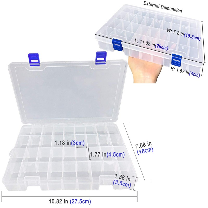 DUOFIRE Accessory Storage, Small Storage Case Box, Transparent, Organizer, Parts