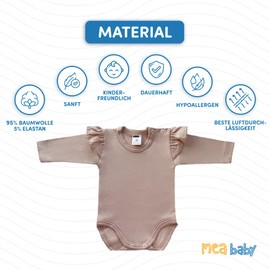 MEA BABY Parent Unisex Baby Long-Sleeved Bodysuit in Pack of 3 - for Girls, Baby Bodysuit for Boys, girls6 (3pack)