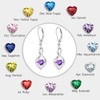 WASEE Amethyst Earrings 925 Sterling Silver Heart February Birthstone Dangle