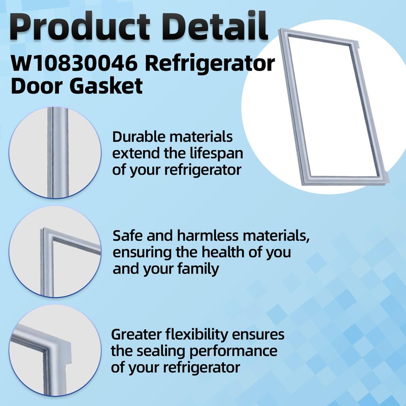 W10830046 W10163997 W10443241 4502677 Refrigerator Door Gasket (2 Pack)
