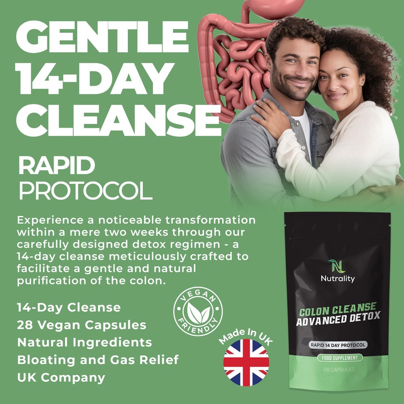 Nutrality Colon Cleanse Advanced Detox Supplement | 14-day Rapid Protocol