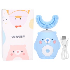 Cute Cartoon Bear Pattern U Shaped Automatic Toothbrush Electric Children Kids ToothbrushBlue