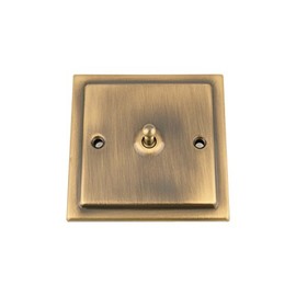 Toggle Dolly Light Switch 1 Gang Intermediate - Victorian - Antique Brass - 10 Amp 1 Gang
