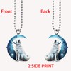 Wolf Car Hanging Ornament,Wolf and Moon Ornament for Car Rearview