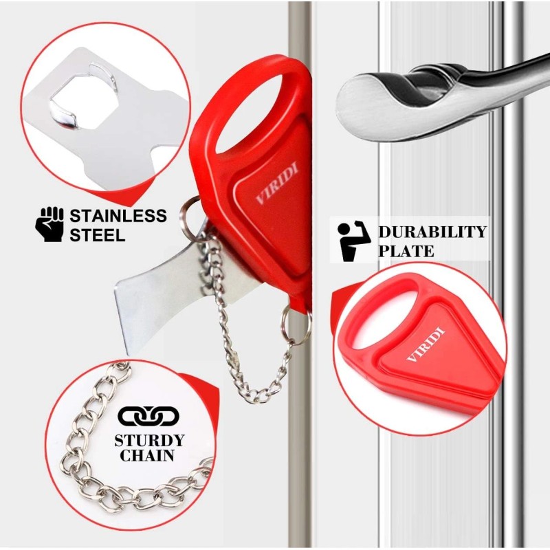 VIRIDI Home Security Door Lock, Portable Travel Doorlocks for Airbnb,
