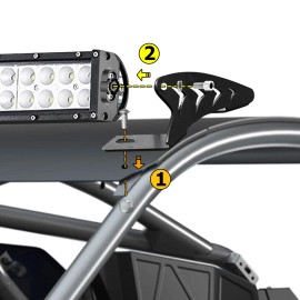 RI For 2022-2025 Polaris RZR Pro R 42" Curved Roof LED Light Bar Mounting Brackets