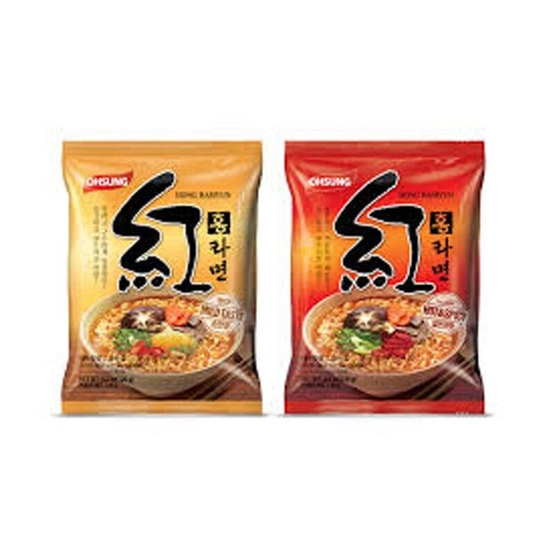 Ohsung Hong Ramen Korean Style INSTANT NOODLE SOUP, HOT Flavor