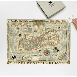 Map of Key West, Florida | 1000 Piece Jigsaw Puzzle for Adults | Florida Puzzle | Key West Puzzle | Florida Keys