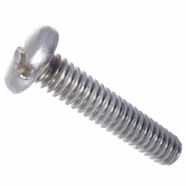 10-32 x 3/4" Pan Head Machine Screws, Slotted Drive, Stainless Steel 18-8, Full Thread, Bright Finish, Machine Thread, Quantity 50 by Fastenere