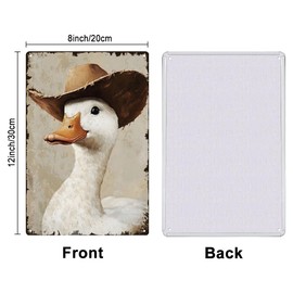 SUPERDANT Blechschild Mit Cowboy Gans Tier Metallschild Vintage Blechschilder Cowboy Alberne Gans Wandkunst Lustiges Retro Schilder Für Bauernhaus Wohnzimmer Schlafzimmer Badezimmer Bar Männerhöhle