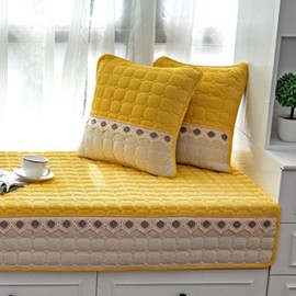 Modern Farmhouse Decorations Throw Pillow Covers Set of 2 Farmhouse Pillow Covers 18x18 inches Corduroy Home Decorative Pillows for Living Room, Couch, Sofa, Bed(Yellow)