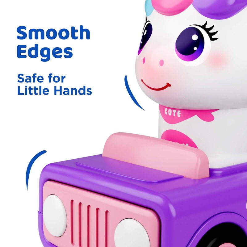 iPlay, iLearn Press to Go Unicorn Car Toys for Toddler