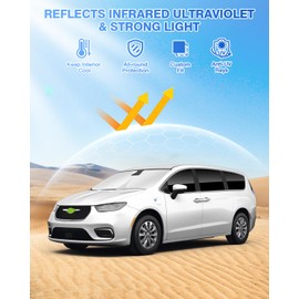 Canvcle Sunshades for Chrysler Pacifica 2017-2025 2026 Accessories Windshield Sun Shade Side Rear Window Shade Cover Sun Visor Shield Privacy Protection Keep Vehicle Cool Black 8PCS