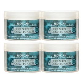 Crema Colágeno Y Concha Nácar 350grs. Florigan® (4 Piezas) Normal A Grasa Día/noche