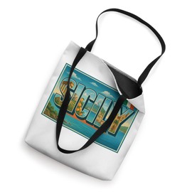 Sicily Italy 50s Vintage Retro Travel Poster Art Graphic Tote Bag