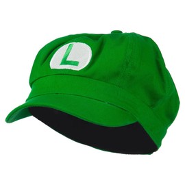 e4Hats.com Big Size Circle Mario and Luigi Embroidered Cotton Newsboy Cap - Lime 2XL-3XL