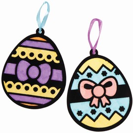 Baker Ross Easter Egg Fuzzy Art Decorations - Pack of 15, Easter Fuzzy Felt Sets for Children (FC507)