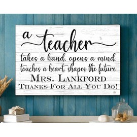 Broad Bay Teacher Gift Plaque Custom Sign Class Appreciation Gift for Men or Women