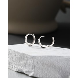 Jewseen Scharniersegment-Clicker-Knorpelohrring Helix-Creolen-Ohrring 925er Sterlingsilber Huggie Hoop Ohrring 20G Septum-Ring, 20G 8MM, Sterlingsilber
