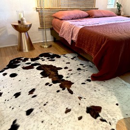 Appaloosa Cowhide Natural Leather Hide - Tricolor Collection for Living Room, Bedroom - Real Cowhide for Rustic Home Decor
