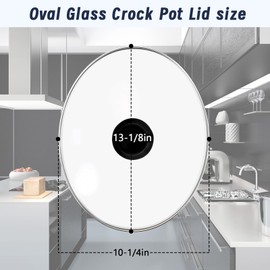 Oval Glass Lid for Rival 7-Quart Black (10-1/4" × 13-1/8")