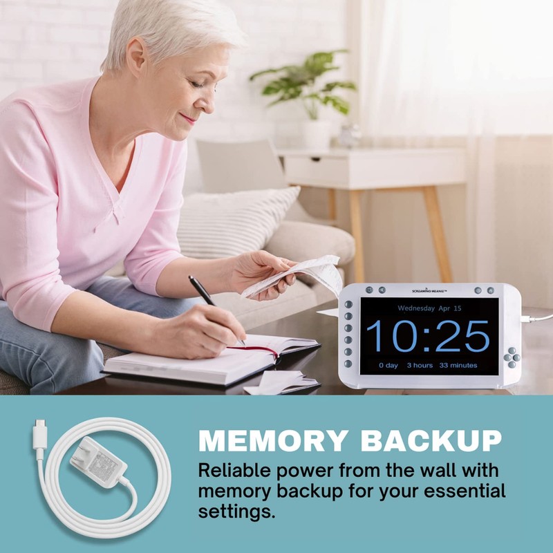 Screaming Meanie Forte Alarm Clock - Extra Large 9” Display,