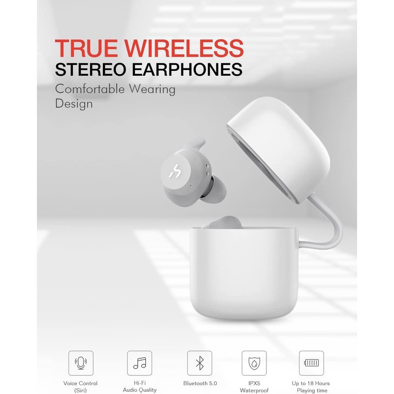 Havit Bluetooth 5.0 True Wireless Earbud with Waterproof Charging Case,