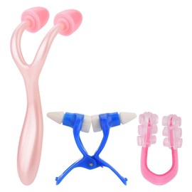 Nose Shaper Massager Roll + Smoothing Beauty Clip + Nose Up Clip Correction Set (02#)