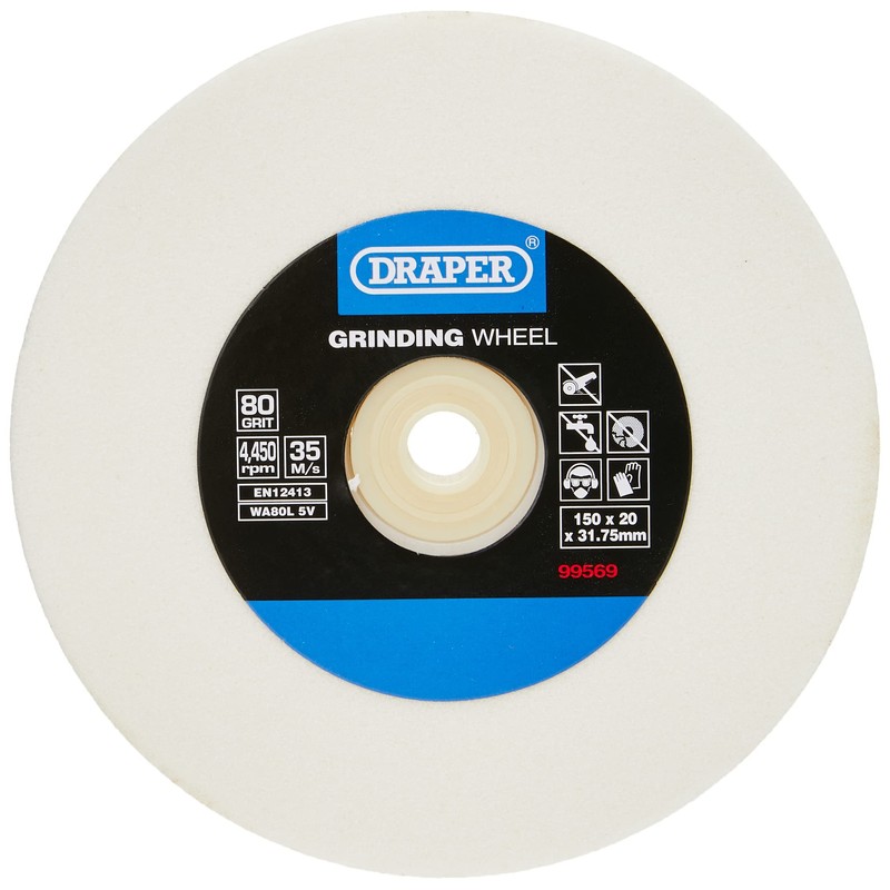 Draper 150 x 20mm Aluminium Oxide Bench Grinding Wheel |