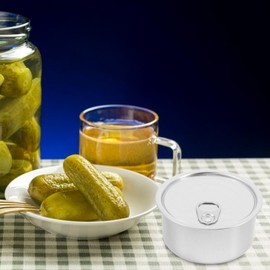 iplusmile 180ml Self-seal Tin Can with Lid, 10pcs Press-In Food Container, Empty Pet Food Can Snack Containers, Refillable Airtight Tin for Fish Meat