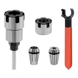 1/4 Inch Shank Router Bit Collet Extension Chuck Converter Adapter with ER20 Spring Collet and ER20 M Type Collet Chuck Wrench Spanner, ​Convert 1/2-Inch & 1/4-Inch Shank Bits (Size:ER20-1/4)
