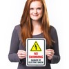 No Swimming Danger of Electric Shock Sign, 10x7 Inches, 55