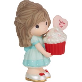 Precious Moment 222001E You Bake Me Happy Brunette Girl Porcelain Figurine