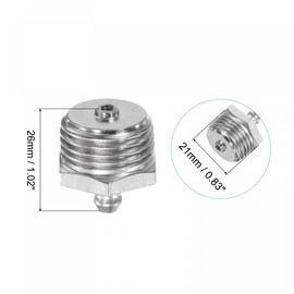 uxcell Stainless Steel Straight Grease Fitting G1/2 Thread Hydraulic Grease Fitting Accessories