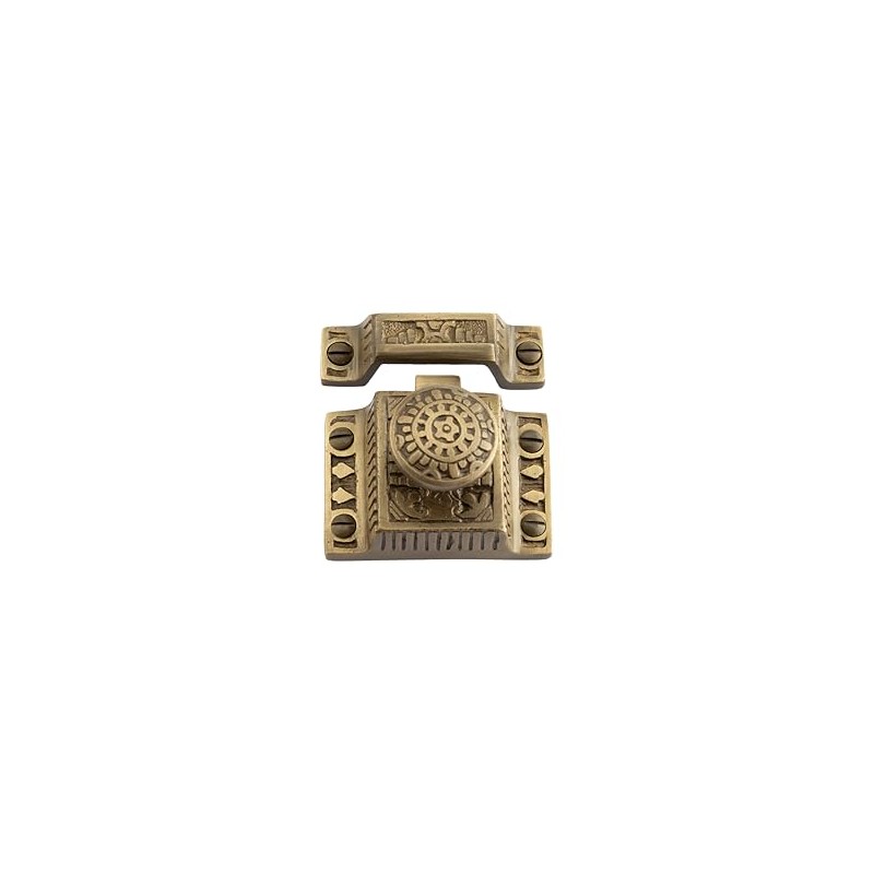 STALLION HARDWARE Antique Brass Cabinet Latch - Durable Solid Brass,