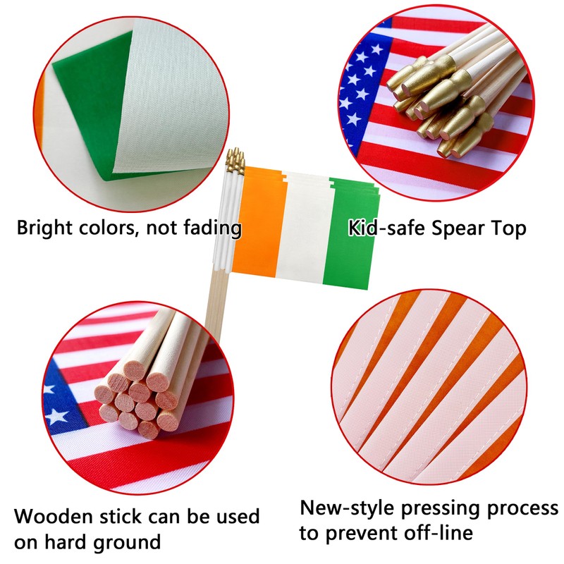 TSMD Ivory Coast Stick Flag Ivorian Small Mini Hand Held