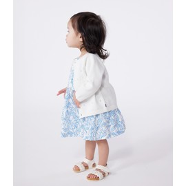 Petit Bateau A0CEP Cotton Knit Cardigan, white (off-white)