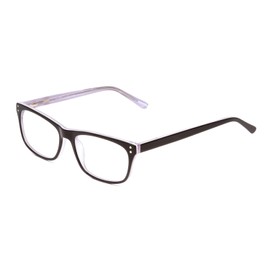 Calabria Ernest 4684 Cat-Eye Blue Light Blocking Reading Glasses +1.00 Black White Clear Crystal Triple Layered Men Women