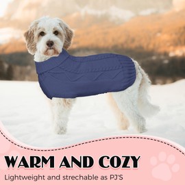 Dog Sweaters for Small Large Dogs Girl, Soft Warm Pup Dogs Shirt, Turtleneck Sweaters for Medium Large Dogs, Double Knitting Collar for Outdoor Playing, Warm Clothes (Gray Blue, M)