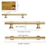 Amerdeco 10 Pack Gold Cabinet Pulls 5 Inch(128MM) Hole Centers