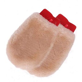 OKAYDA Natural Lambskin Wool Car Wash Mitt Extra Large Size Scratch-Free Sheepskin Wash Mitt (no Fingers 2pack)