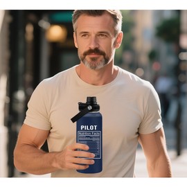 WWHSAI Pilot Water Bottle 32oz, Aviation & Airplane Gifts For Men, Pilot Gauges Gear Tumbler Airplane Gift, Birthday Father's Day Christmas Pilots Gifts For Aviation Dad Son Husaband Him