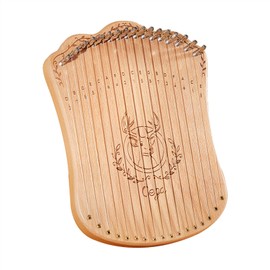 Mingzhe 17 String Lyre Harp Portable Solid Beech Wood Harp String Musical Instrument with Tuning Wrench Picks for Beginners Kids Adults