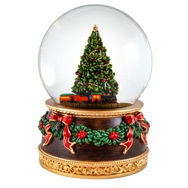 Revolving Train Christmas Tree Snow Globe by San Francisco Music Box