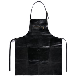 SID & VAIN Heathrow Leather Apron Made of Vintage Leather I Barbecue Apron Large for Men and Women I Cooking Apron Waiter Apron Handmade, black, Apron