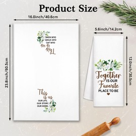 DYJYBMY This is Us Our Life Our Story Our Home Funny Kitchen Towels Set, His and Her Wedding Gifts, Housewarming Gifts, New Home Gifts for Couple, Anniversary Wedding Gifts for Her Him Wife Husband