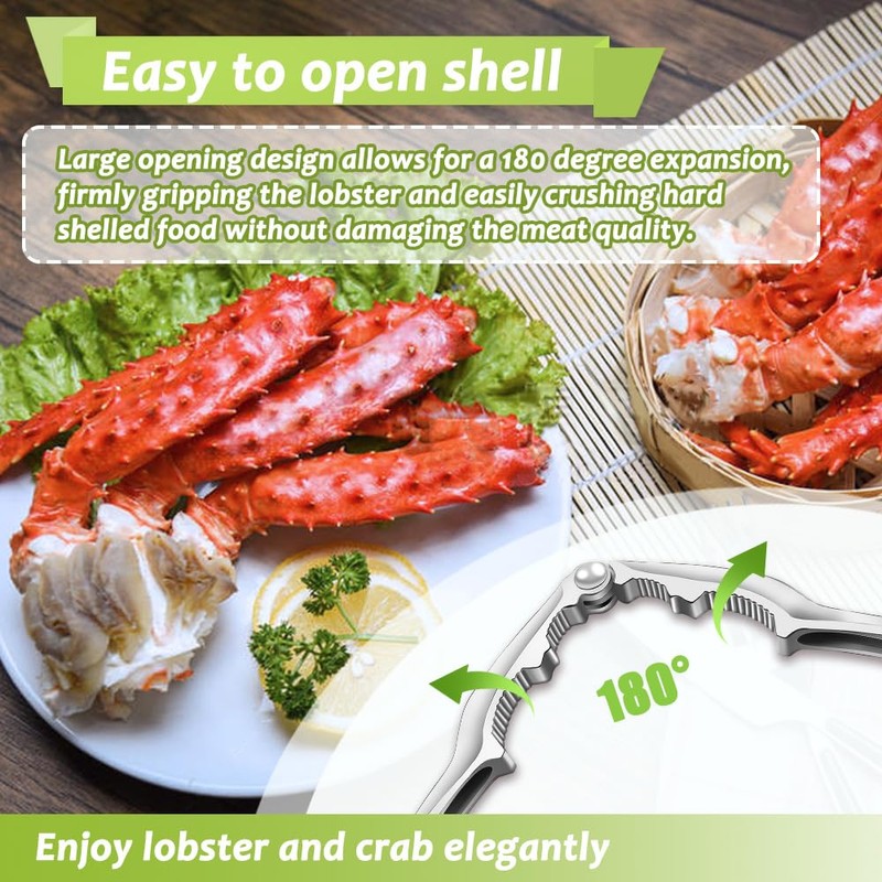 3 PCS Lobster Crackers and Picks Set, Stainless Steel Crab
