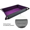 Dice Tray Purple PU Leather Folding Dice Tray Velvet for