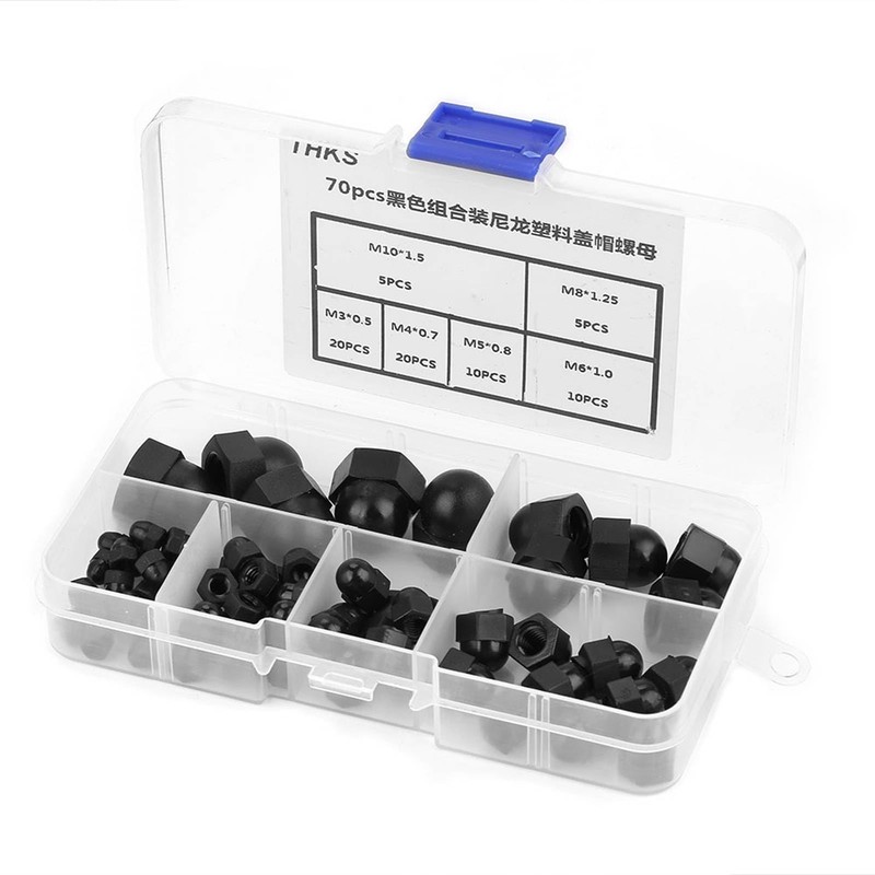 Haosie 70PCS Dome Nut, Acorn Dome Cap Nut, Hex Caps